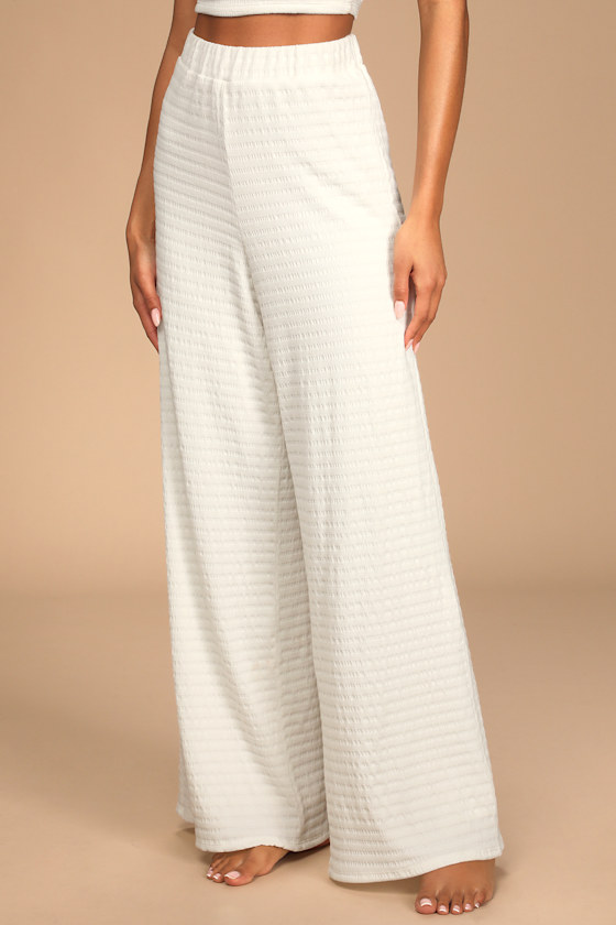 Blissful Beginnings White Wide-Leg Lounge Pants 6