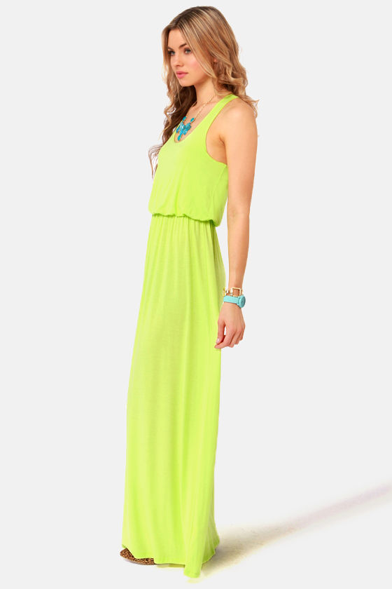 neon yellow green dress