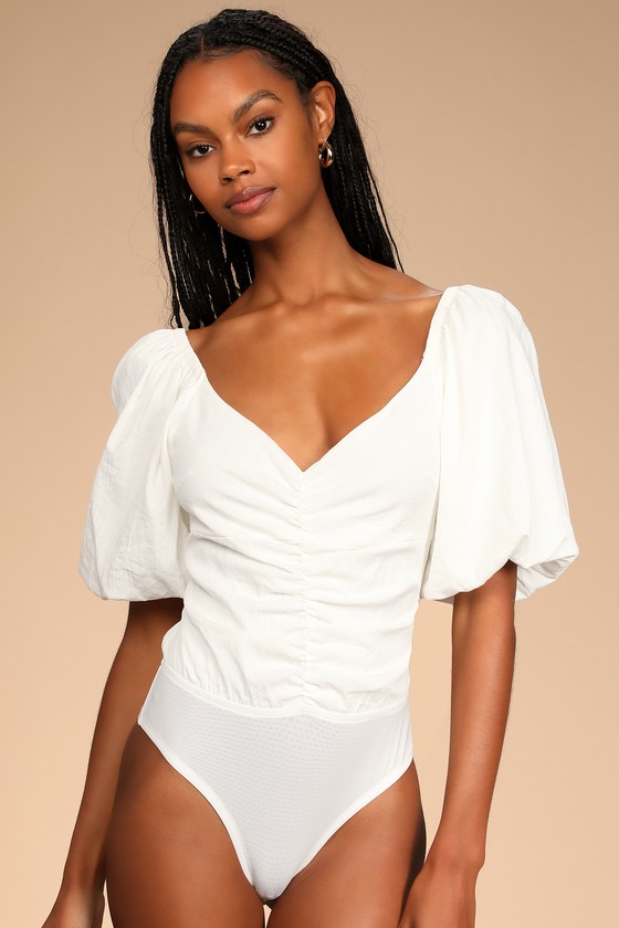 新品未使用】Paloma Puff Sleeve Body Suits 白M