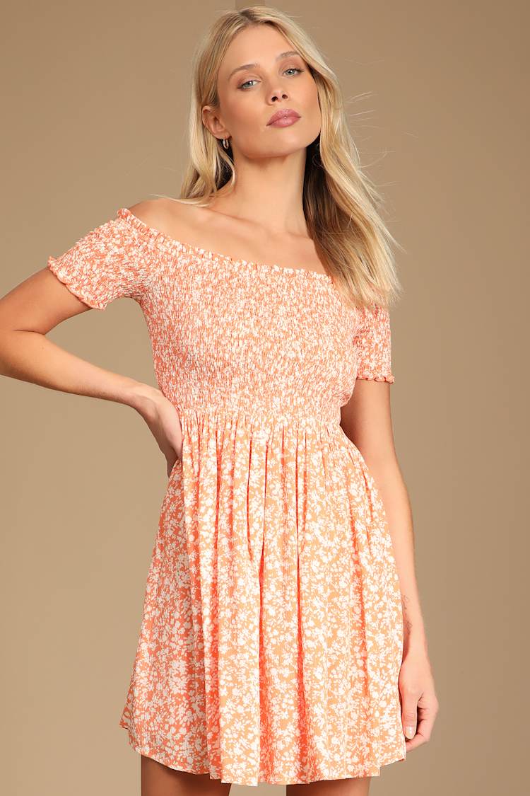 open lace back dress CurveWow Ruffle Cold Shoulder Maxi Dress Orange Ditsy Floral – Curvewow