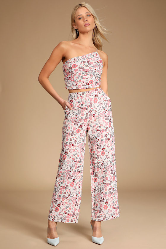 Blush Floral Print Pants - Floral 