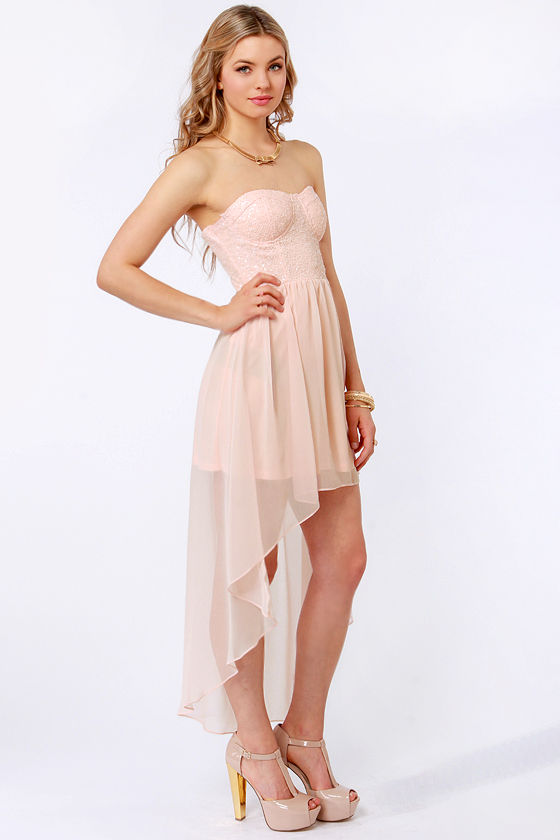 Sexy Strapless Dress - Peach Dress - Sequin Dress - $65.00 - Lulus