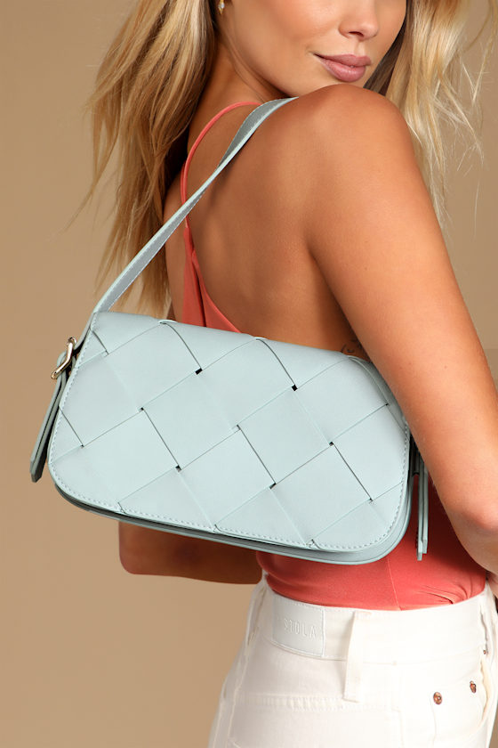 Light Blue Handbag Woven Handbag Shoulder Bag Lulus