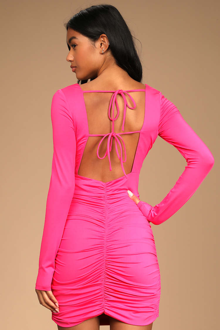 knee length dresses for ladies Long Sleeve Spandex Bodycon Mini Dresses