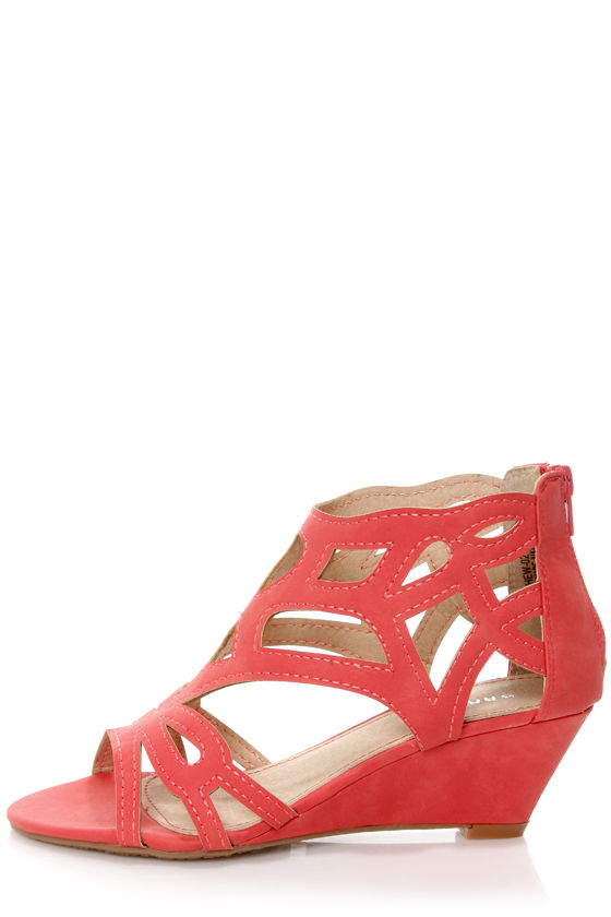 coral wedge sandals