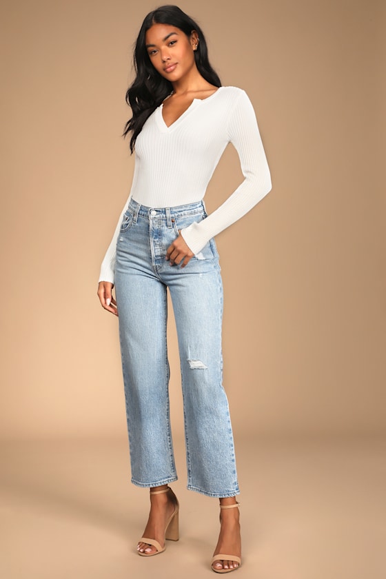 Style Starter White Ribbed Long Sleeve Bodysuit 10