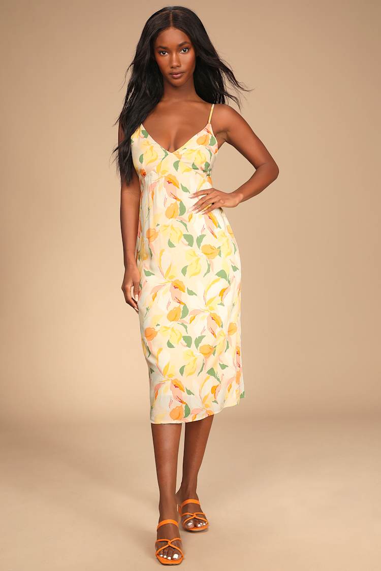 rythmn. Ivy Cream Floral Print Dress - Floral Dress - Midi Dress - Lulus