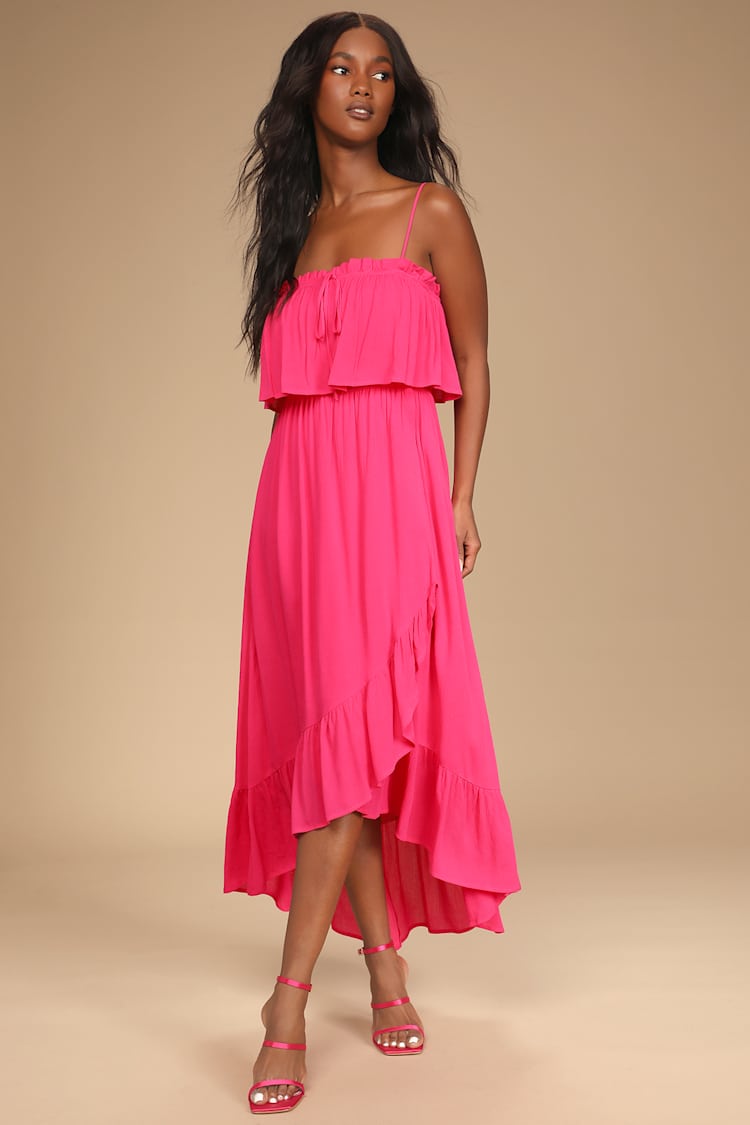 knee length dresses for ladies Juliana Ruched Waist V-Neck Flocked Midi main image 1