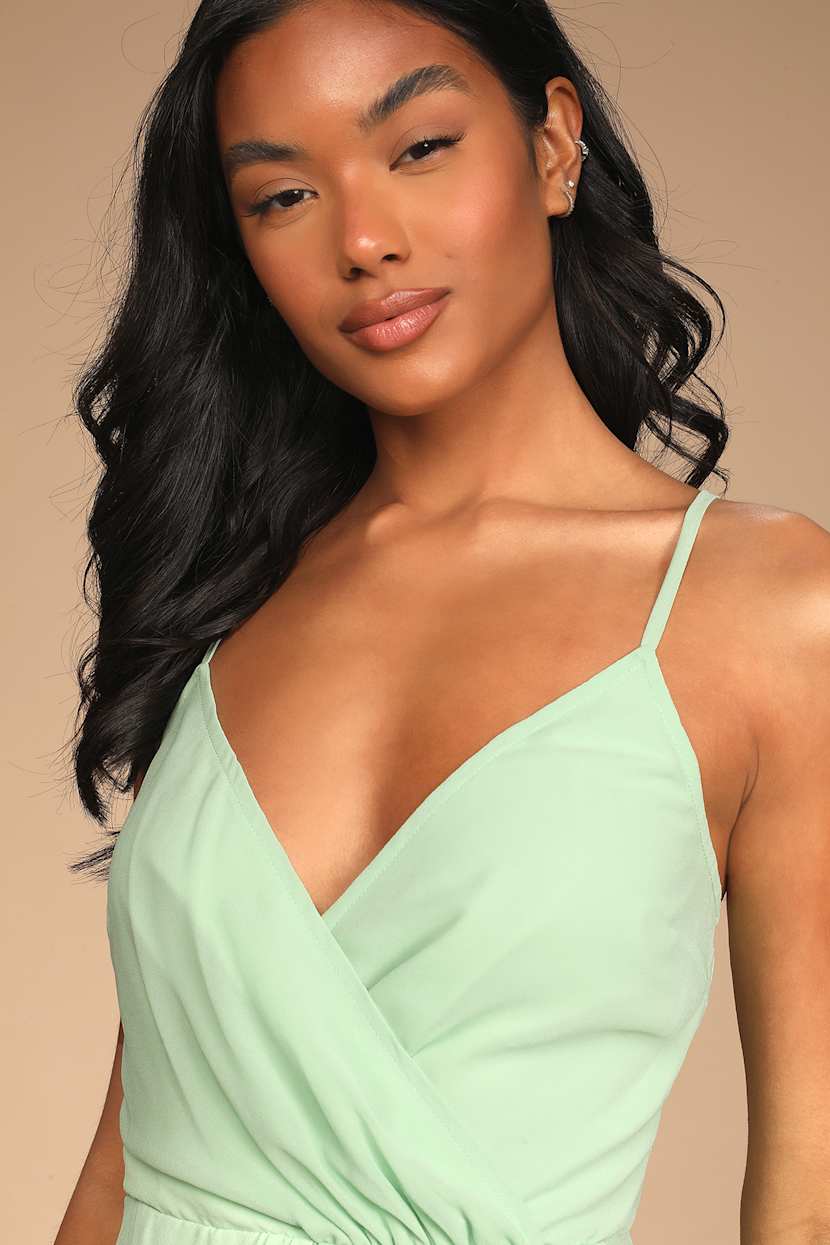 Mint Green Dress - Chiffon Mini Dress - Sleeveless Tulip Dress - Lulus