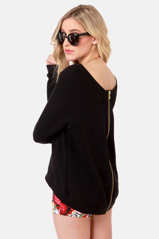 zip back sweater