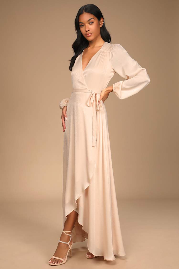 chinese dress ladies Peach Tiered Flared Maxi Dress with Belted Waist 2XL[+$2.99] / 66[+$4.99] main image 0