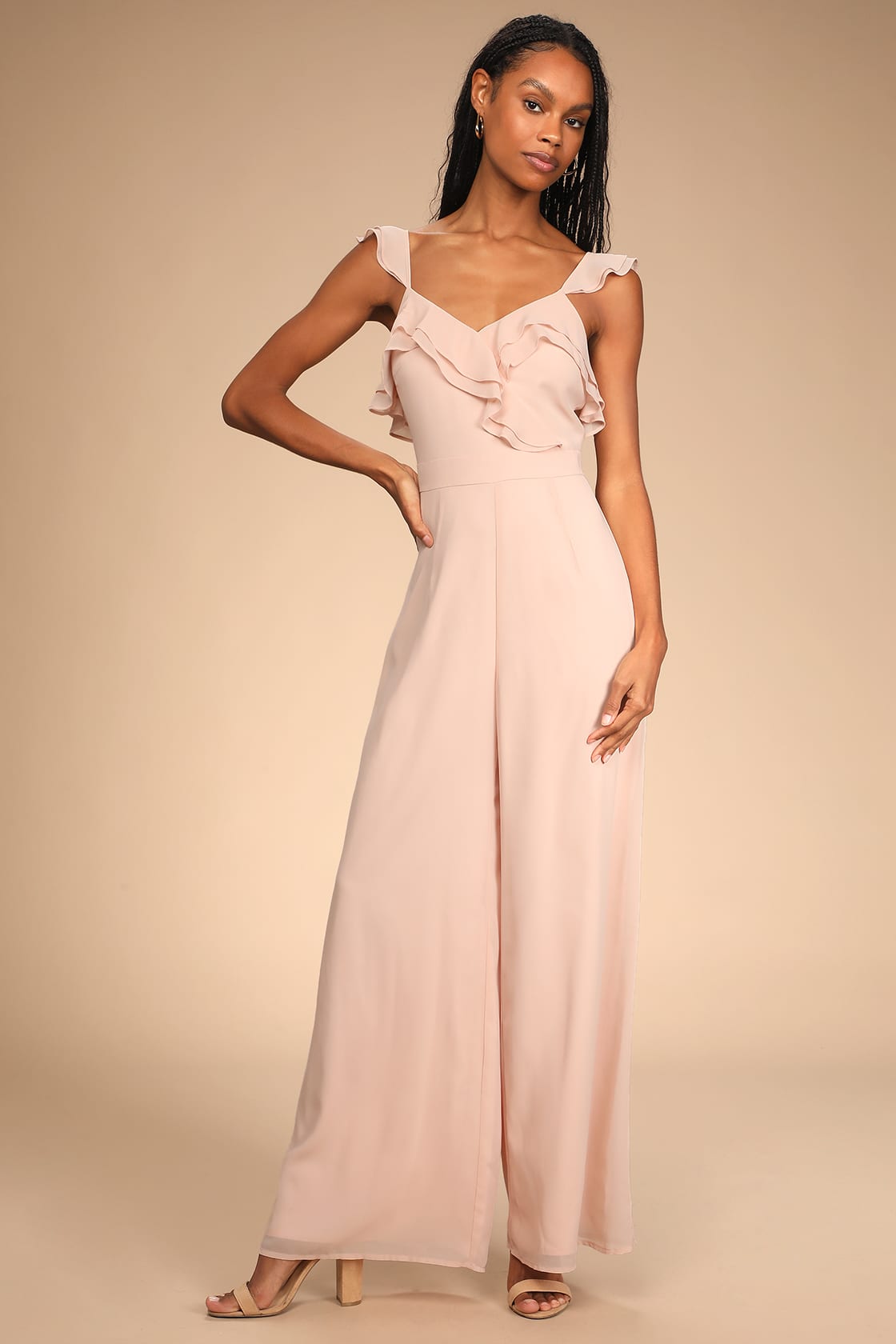 Blush Pink Wedding Guest Jumpsuit for Spring or Summer Wedding Guest