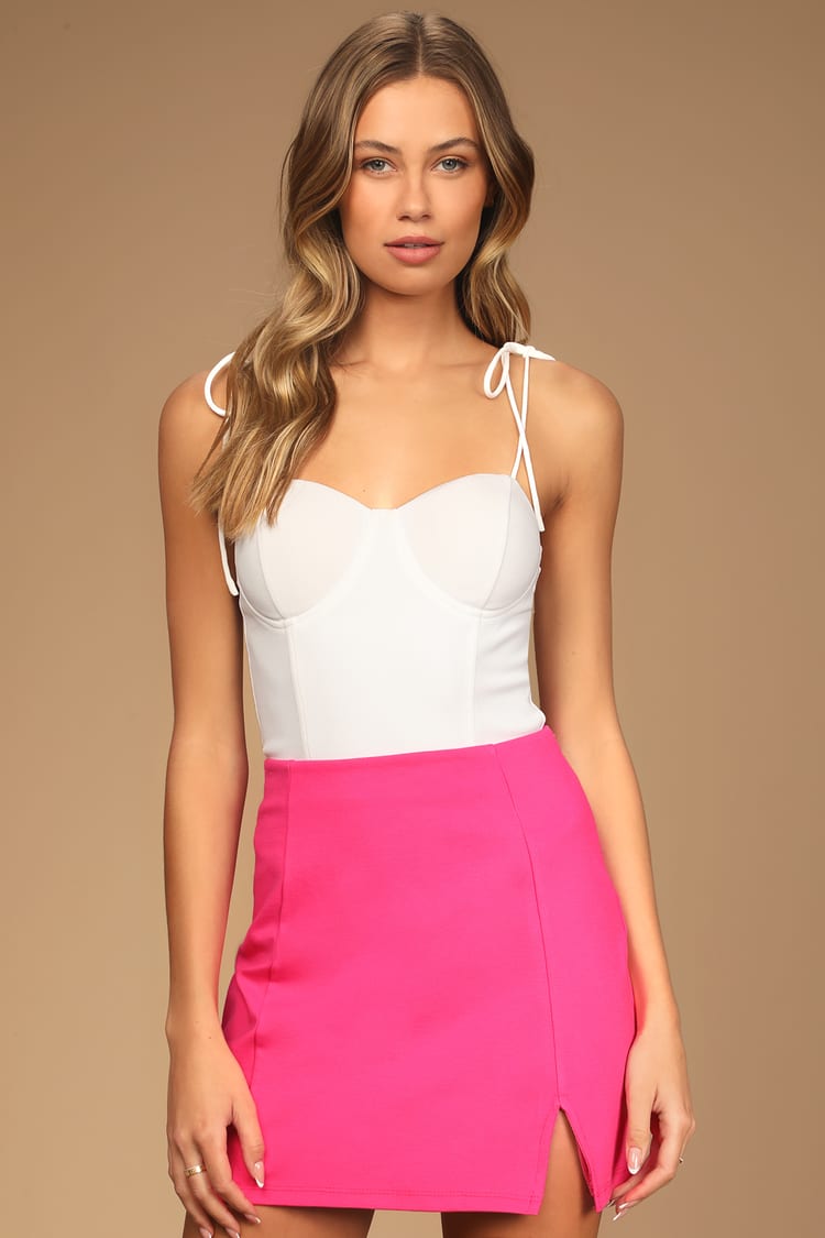 Hot Pink Skirt - High-Waisted Mini Skirt - Ponte Mini Skirt - Lulus