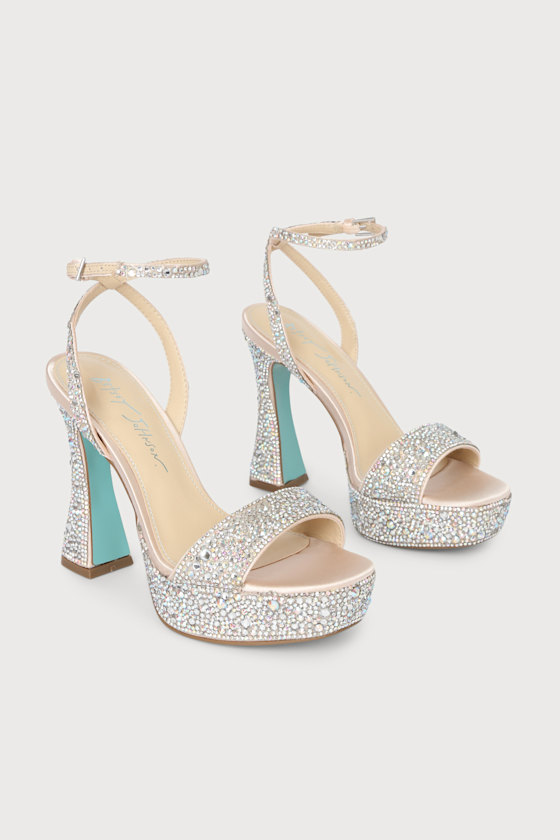 SB-Beth Champagne Ankle Strap High Heel Platform Sandals 3