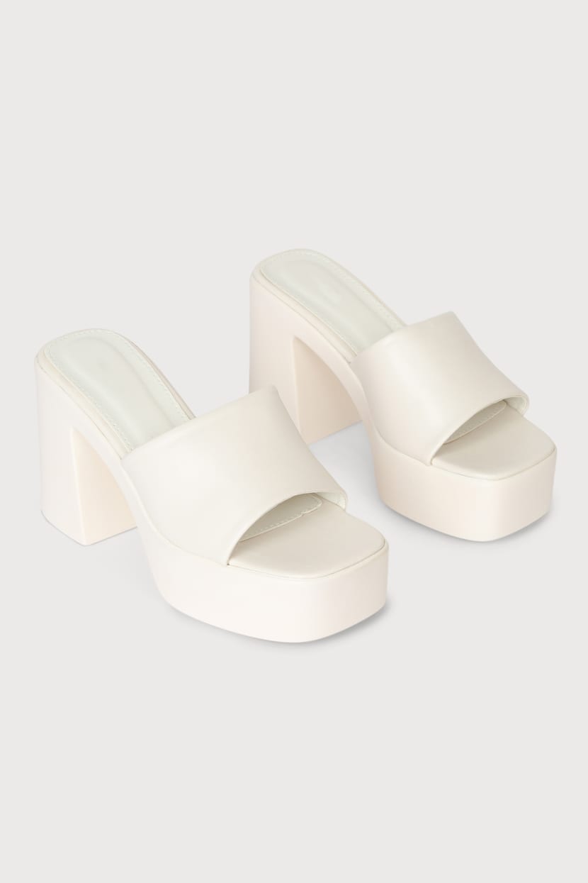Lulus Emiko Platform Block Heel Slide Sandals