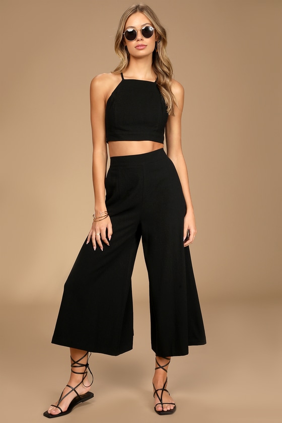 Women's Black Palazzo Pants - 23Y017340R08