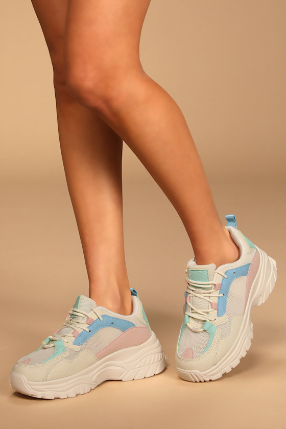 Dayana Pink Multi Color Block Sneakers 1