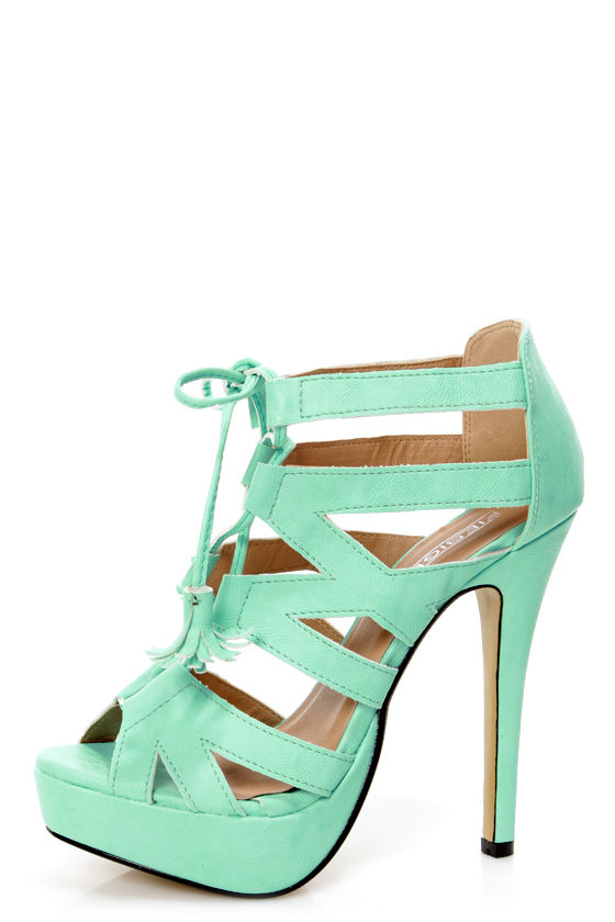 mint color heels