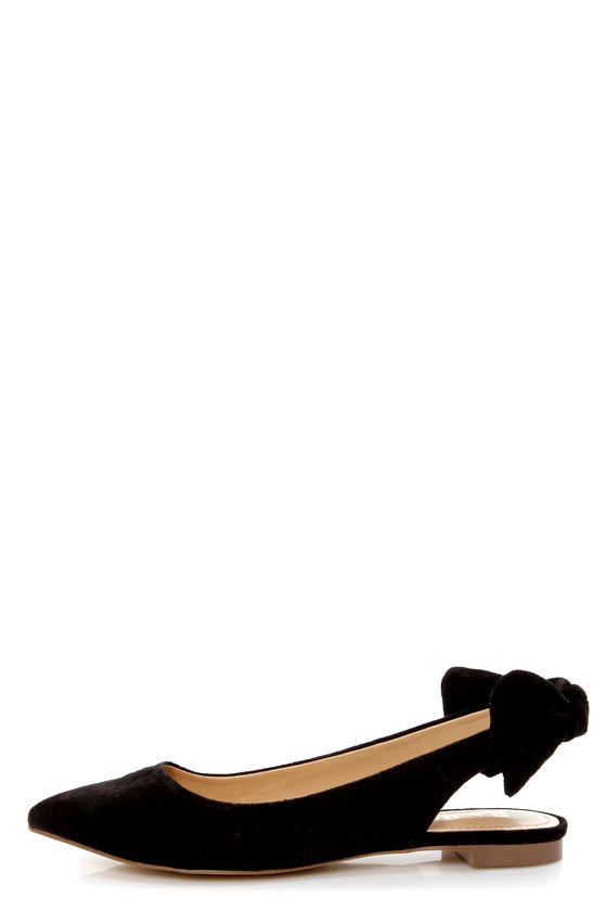 Report Shelli Black Back-Bow Slingback Pointed Flats - $63.00 - Lulus