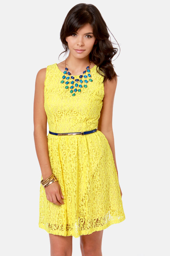Yellow Belted Dress