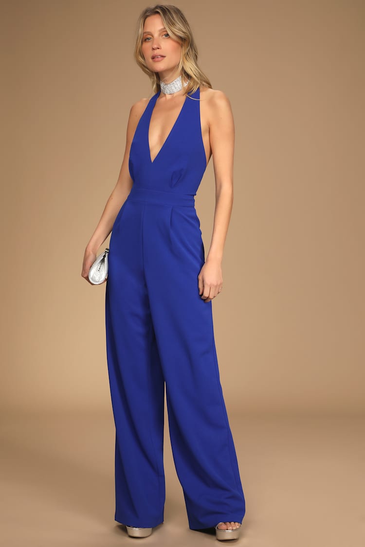 Blue Halter Jumpsuit bet.yonsei.ac.kr