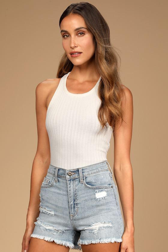 Sun Loving Light Wash High-Rise Distressed Shorts 5
