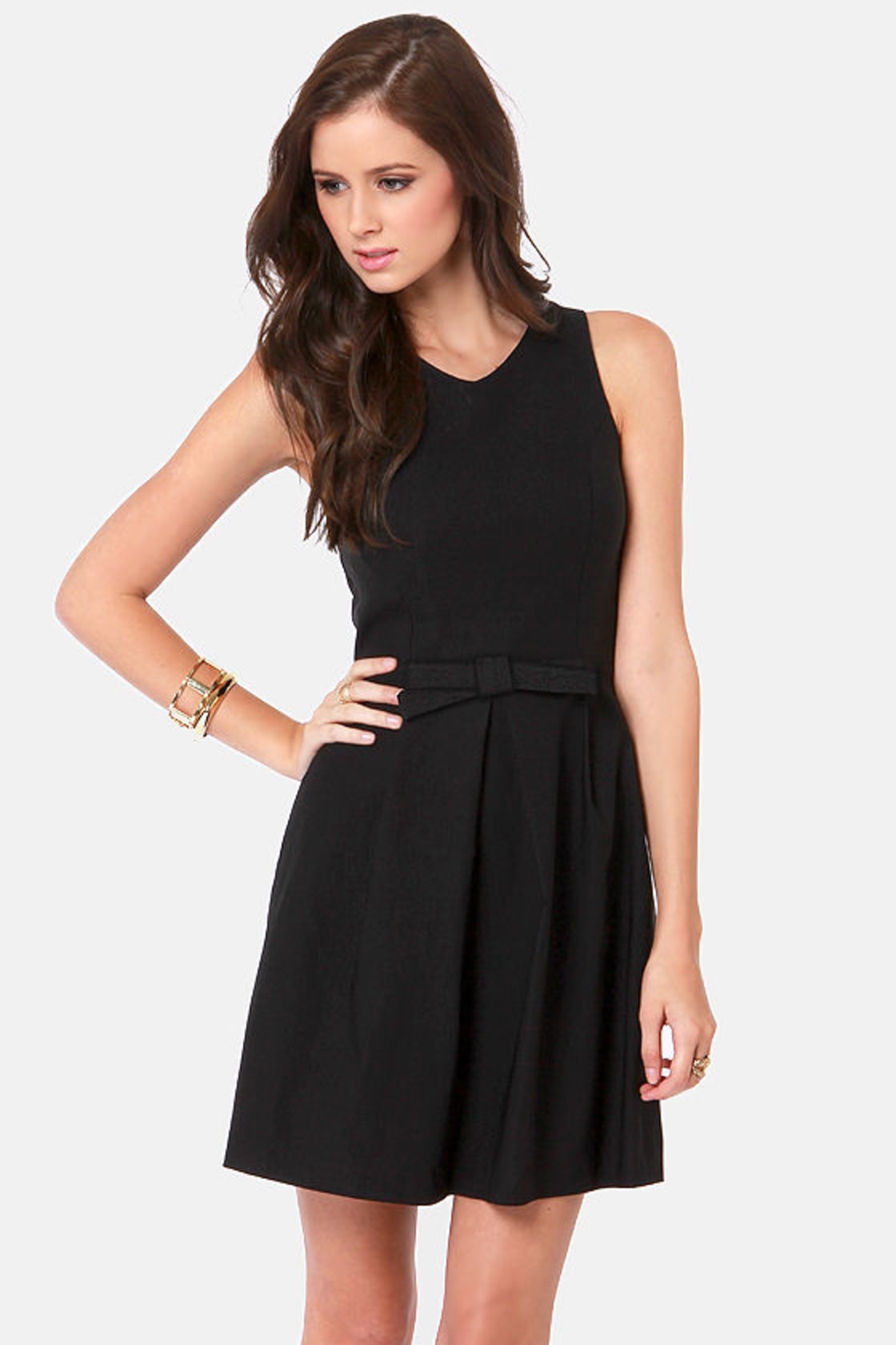 Pretty Black Dress - Fit and Flare Dress - $44.00 - Lulus