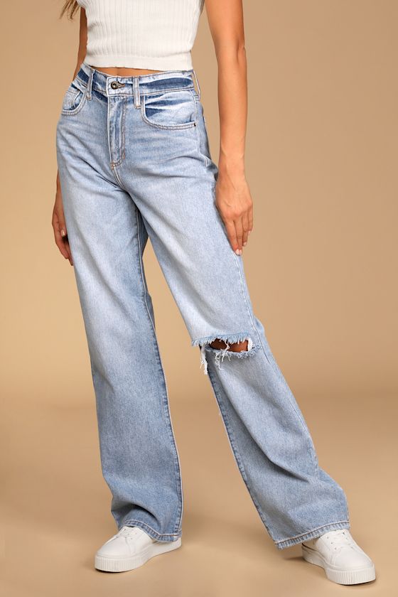 High Rise Jeans - Wide Leg Jeans - Lulus