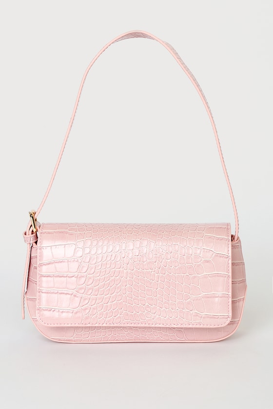 BROWN BOSS Shoulder Bag for Women Vegan Leather Crocodile Purse Classic Clutch  Handbag - WHITE
