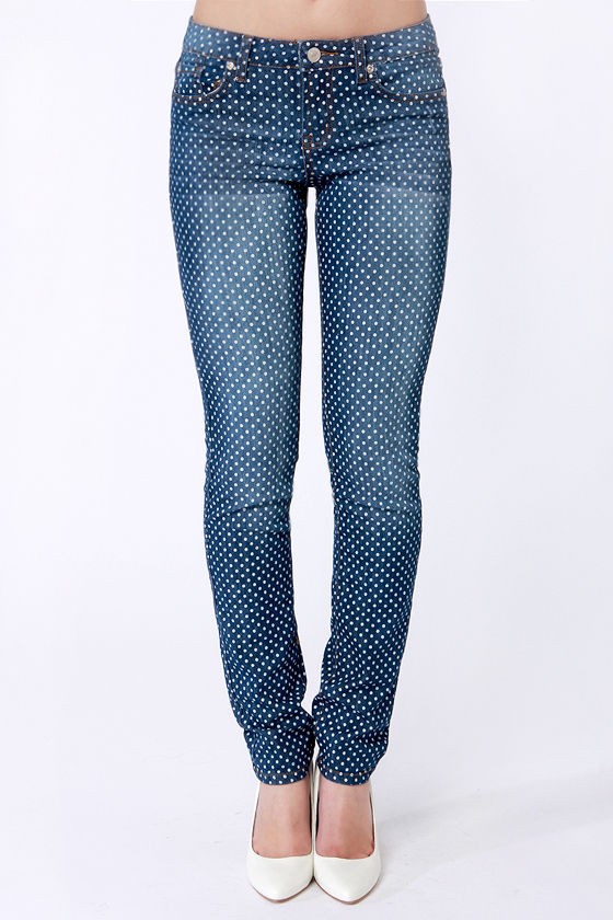 jcrew polka dot jeans