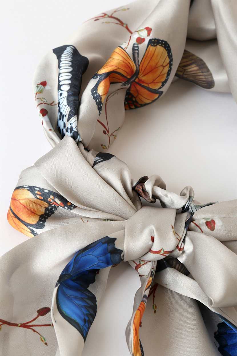 KITSCH Retro Hair Scarf - Butterfly Scarf - Satin Headscarf 