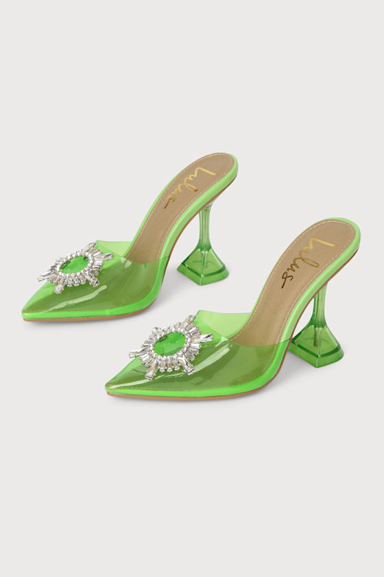 Midnight Lime Pointed-Toe Heels 3