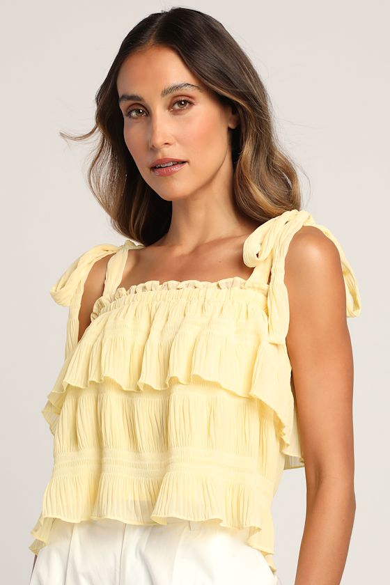 Yellow Tank Top TieStrap Top Tiered Top Woven Tank Top Lulus