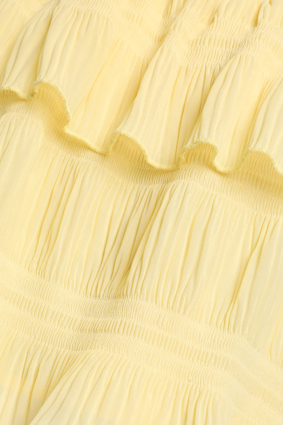 Tiers to Summer Yellow Tie-Strap Tiered Tank Top - thumbnail 5