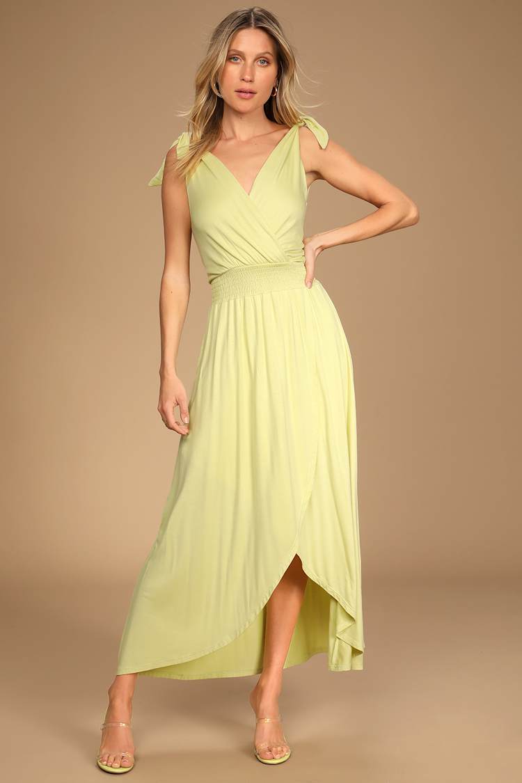 Pale Green Dress - Jersey High-Low Dress - Tie-Strap Dress - Lulus