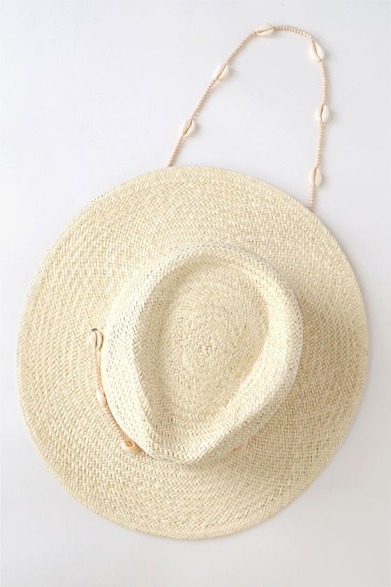 Lack of Color Seashells Fedora Coastal Cowgirl Straw Hat Lulus