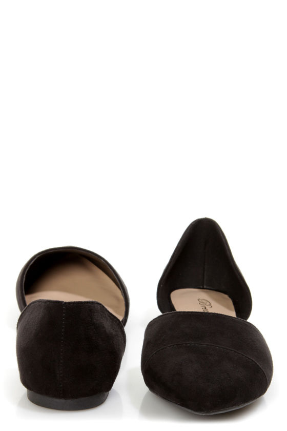 Dolley 03 Black D'Orsay Pointed Flats 21.00