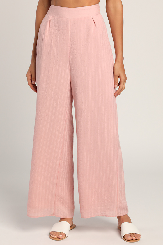 Breezy Bliss Dusty Rose Wide-Leg High-Waisted Pants 6