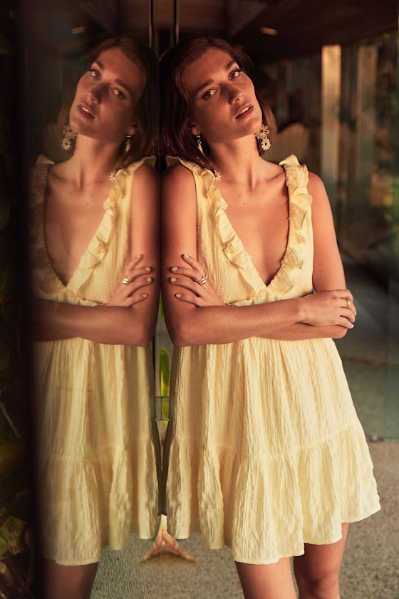 Bring the Sunshine Light Yellow Ruffled Mini Dress 7
