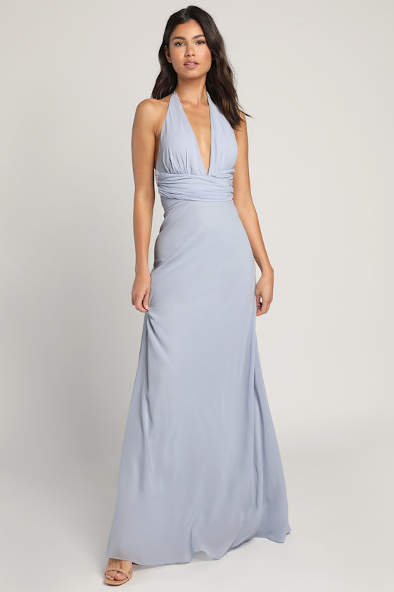 Romantic Recollection Light Blue Sleeveless A-Line Maxi Dress 1
