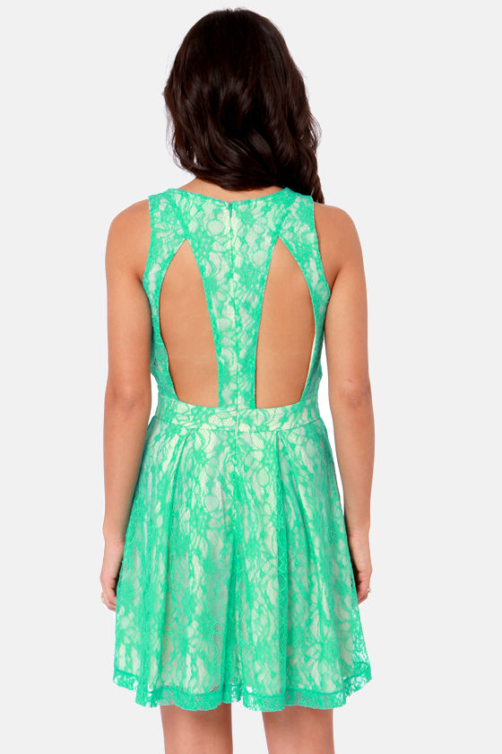 Cute Sea Green Dress - Lace Dress - $54.00