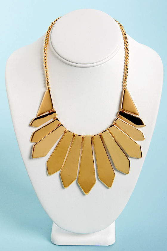 Lucky Picket Gold Statement Necklace