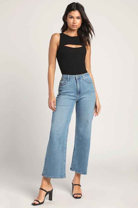 Medium Wash Jeans - Wide-Leg Jeans - Lulus