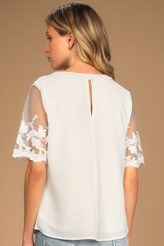 Lisa Marie White Embroidered Top 5