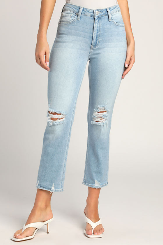 Win the Weekend Light Wash High Rise Straight Leg Jeans 2