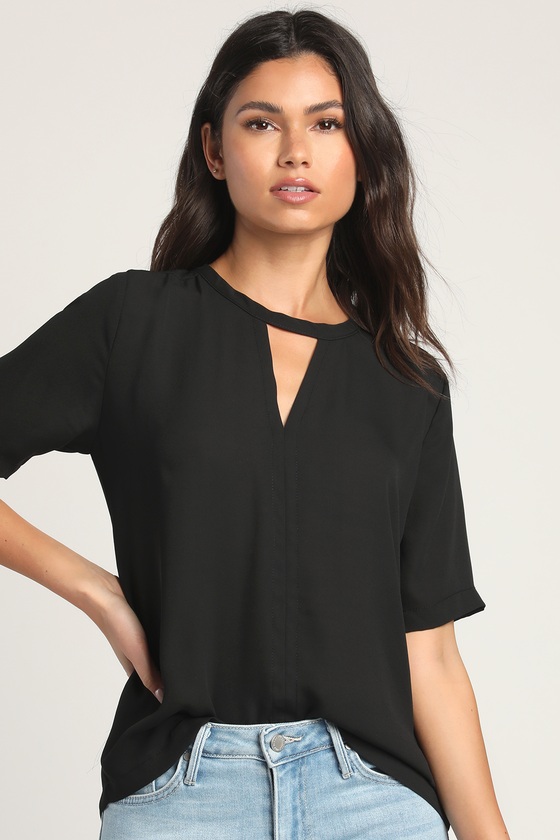Simply Sophisticated Black Cutout Top