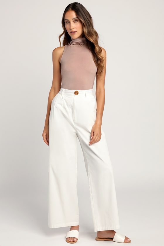 Alive and Kicking Taupe Sleeveless Turtleneck Top 10