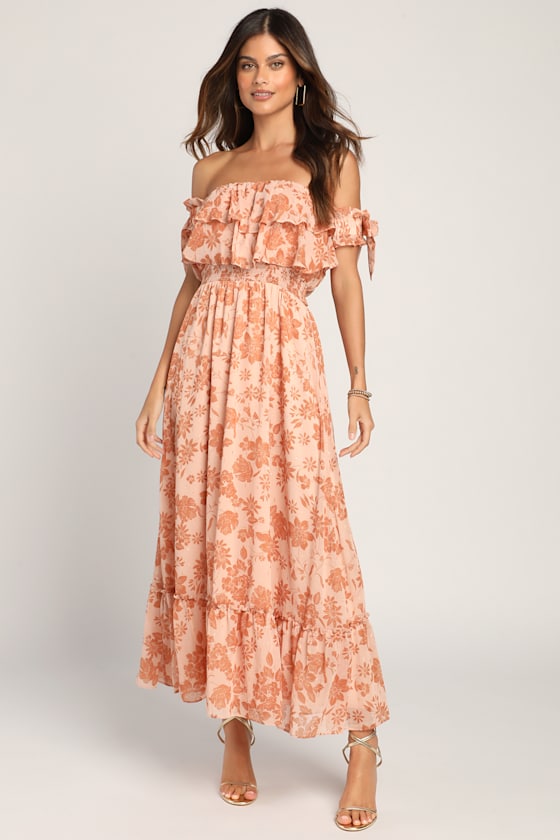 Blush Maxi Dress - Floral Print Dress - OTS Maxi Dress - Image 3