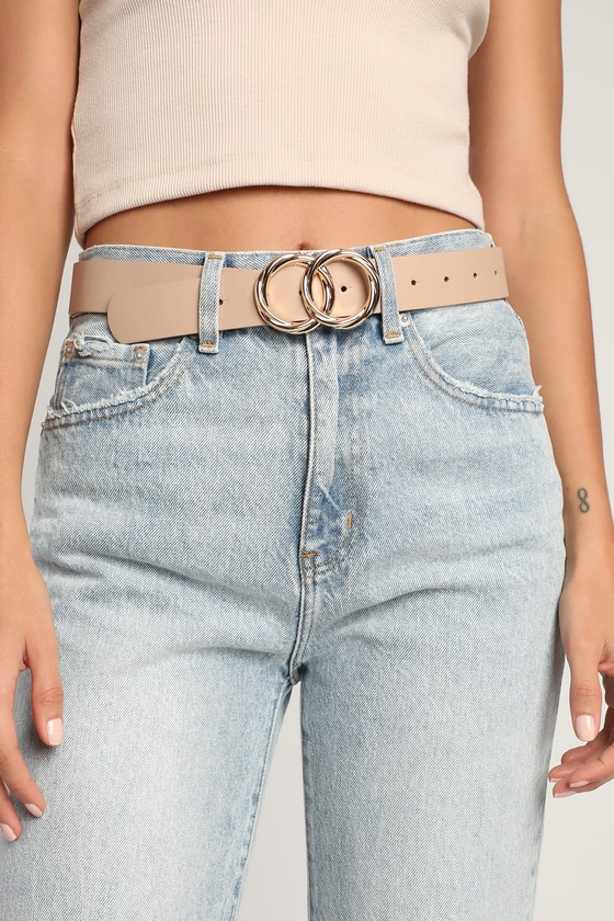 Taupe Belt - Rose Gold Belt - Circle Buckle Belt - Women's Belt - Lulus