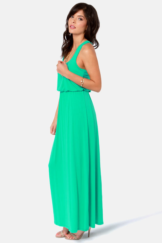 Cute Sea Green Dress Maxi Dress Racerback Dress 39.00 Lulus